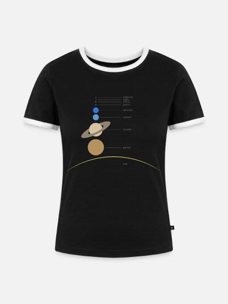 Solar system - Frauen Kontrast-T-Shirt - Schwarz/Weiß