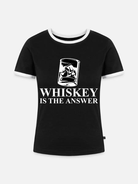 Whiskey ist die Antwort - Frauen Kontrast-T-Shirt - Schwarz/Weiß