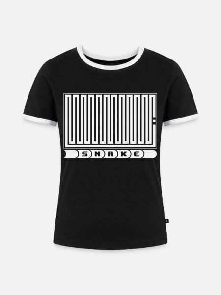 Snake - Retro Game - Frauen Kontrast-T-Shirt - Schwarz/Weiß