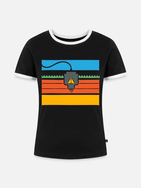 3D Drucker 3D Druck - Frauen Kontrast-T-Shirt - Schwarz/Weiß