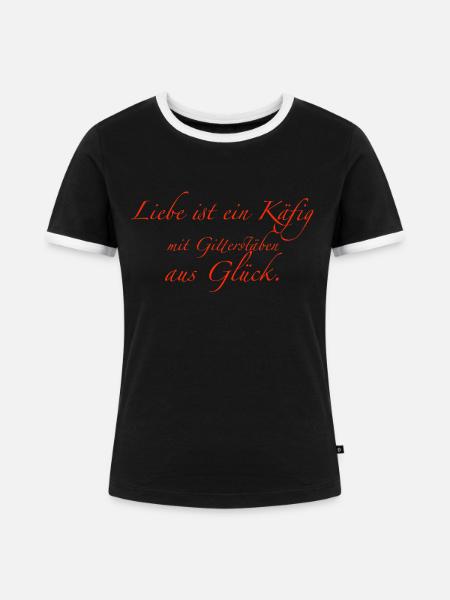 Liebe ist ein Käfig - Frauen Kontrast-T-Shirt - Schwarz/Weiß