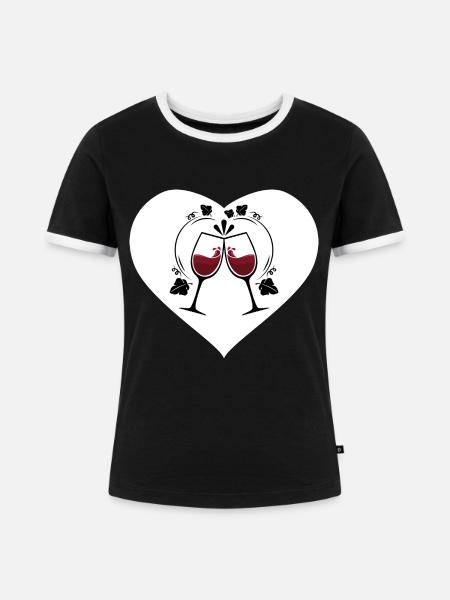 Winzer Weinbauer - Frauen Kontrast-T-Shirt - Schwarz/Weiß