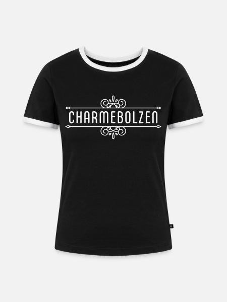 Charmebolzen - Frauen Kontrast-T-Shirt - Schwarz/Weiß