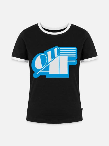 old AF Text Logo - Frauen Kontrast-T-Shirt - Schwarz/Weiß