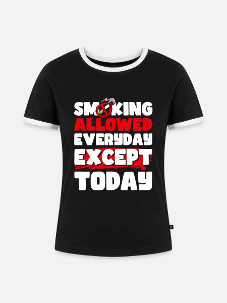 Nikotin Glimmstengel - Frauen Kontrast-T-Shirt - Schwarz/Weiß