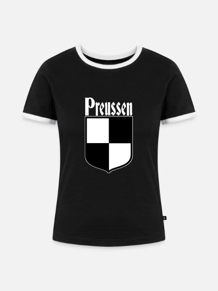 Preussen 03 - Frauen Kontrast-T-Shirt - Schwarz/Weiß