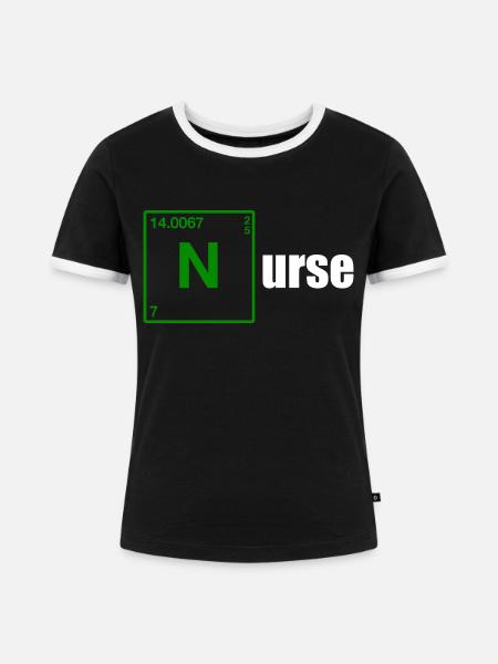 Nurse Geschenk white - Frauen Kontrast-T-Shirt - Schwarz/Weiß