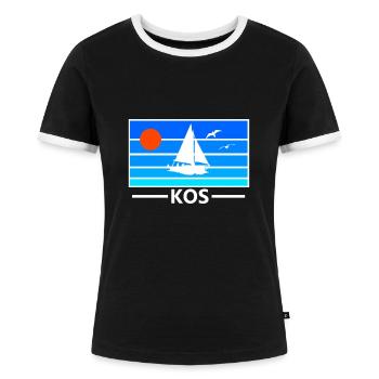 Griechenland Insel Kos - Frauen Kontrast-T-Shirt - Schwarz/Weiß - Vorne - Selfina (174cm)