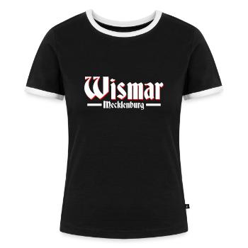 Wismar - Frauen Kontrast-T-Shirt - Schwarz/Weiß - Vorne - Selfina (174cm)