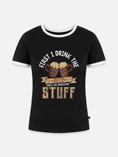 Gaststätte Feier Wirtschaft - Frauen Kontrast-T-Shirt - Schwarz/Weiß