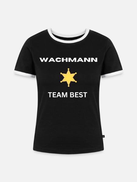 security 3 - Frauen Kontrast-T-Shirt - Schwarz/Weiß