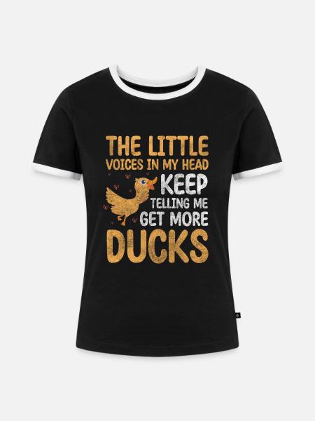 Entchen Wasservogel - Frauen Kontrast-T-Shirt - Schwarz/Weiß