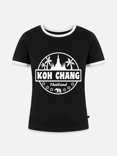 Koh Chang Thailand - Frauen Kontrast-T-Shirt - Schwarz/Weiß