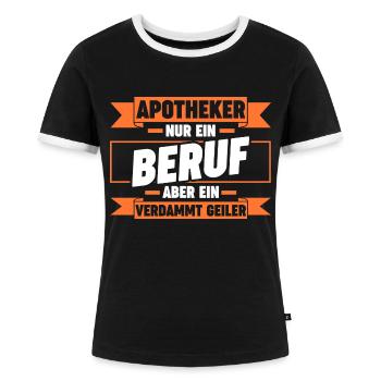 Apotheke Pharmazie Mediziner Apotheker - Frauen Kontrast-T-Shirt - Schwarz/Weiß - Vorne - Selfina (174cm)