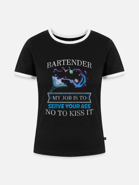 Bar Disko Getränke - Frauen Kontrast-T-Shirt - Schwarz/Weiß