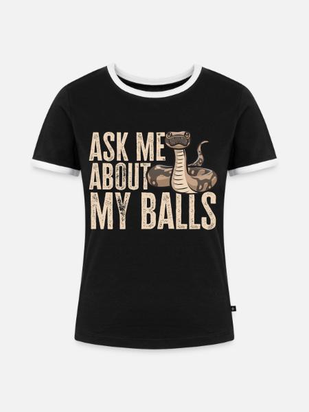 Ball Python Schlange Königspython - Frauen Kontrast-T-Shirt - Schwarz/Weiß