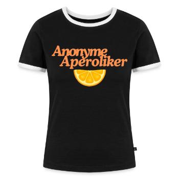 Anonyme Aperoliker - Frauen Kontrast-T-Shirt - Schwarz/Weiß - Vorne - Selfina (174cm)