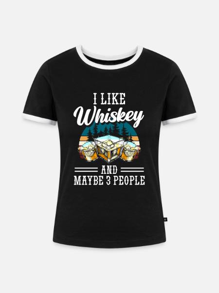 Schnaps Kellner Bar - Frauen Kontrast-T-Shirt - Schwarz/Weiß