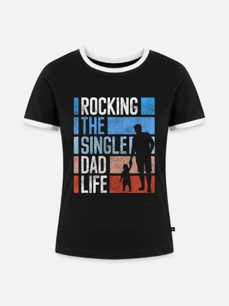 Alleinstehend Beziehungsstatus Humor - Frauen Kontrast-T-Shirt - Schwarz/Weiß