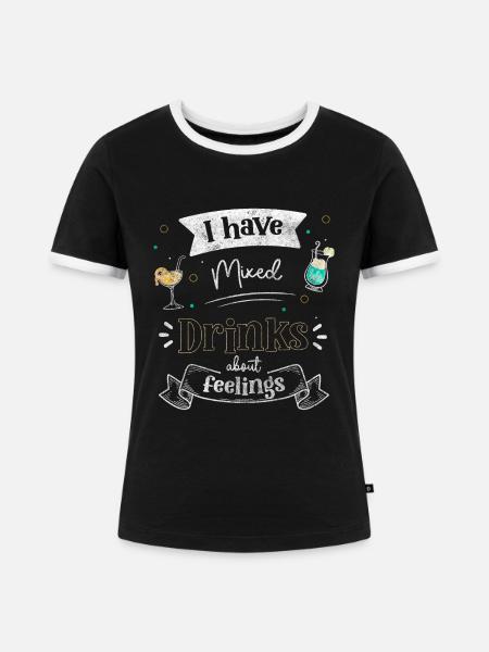 Barkeeper Bier Trinker Gin - Frauen Kontrast-T-Shirt - Schwarz/Weiß
