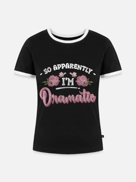 Dramaqueen weiblich mimimi - Frauen Kontrast-T-Shirt - Schwarz/Weiß