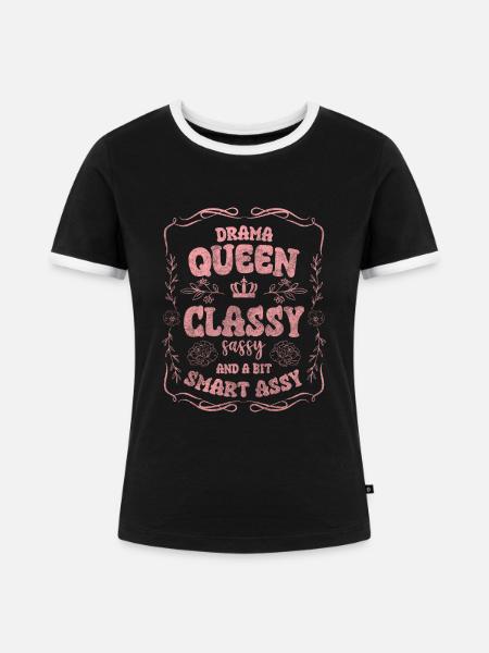 Dramaqueen Schauspiel Frau Problem - Frauen Kontrast-T-Shirt - Schwarz/Weiß