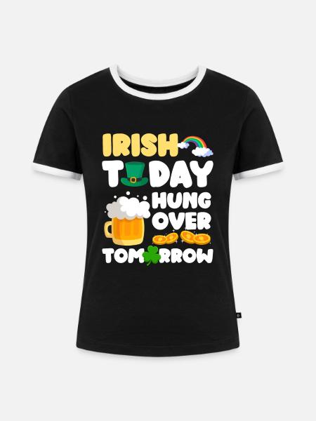 Irland Pint - Frauen Kontrast-T-Shirt - Schwarz/Weiß
