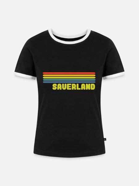 Sauerland Regenborgen - Frauen Kontrast-T-Shirt - Schwarz/Weiß