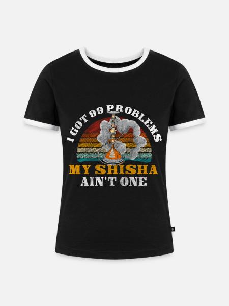 Hookah Kohle Blubbern - Frauen Kontrast-T-Shirt - Schwarz/Weiß