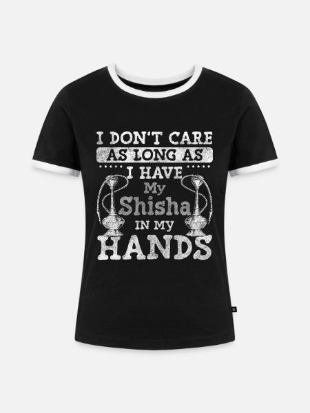 Wasserpfeife Genuss Qualm - Frauen Kontrast-T-Shirt - Schwarz/Weiß