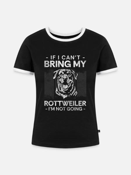 Rassehund Hunderasse Frauchen Gassi - Frauen Kontrast-T-Shirt - Schwarz/Weiß