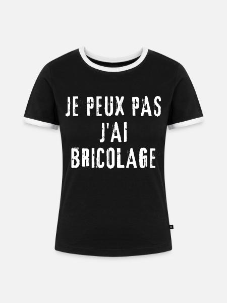 Ich kann nicht DIY - Frauen Kontrast-T-Shirt - Schwarz/Weiß