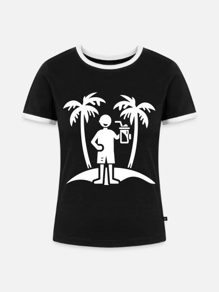 Party Insel Urlaub - Frauen Kontrast-T-Shirt - Schwarz/Weiß