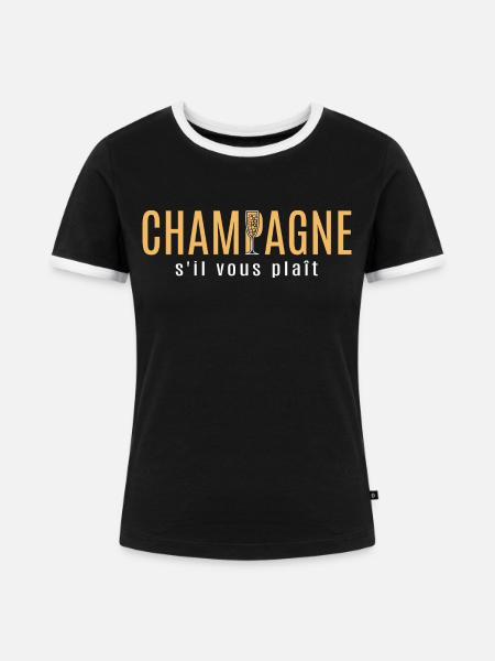 Bitte - Frauen Kontrast-T-Shirt - Schwarz/Weiß