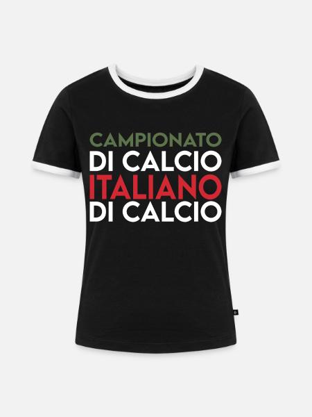 CAMPIONATO ITALIANO - Frauen Kontrast-T-Shirt - Schwarz/Weiß