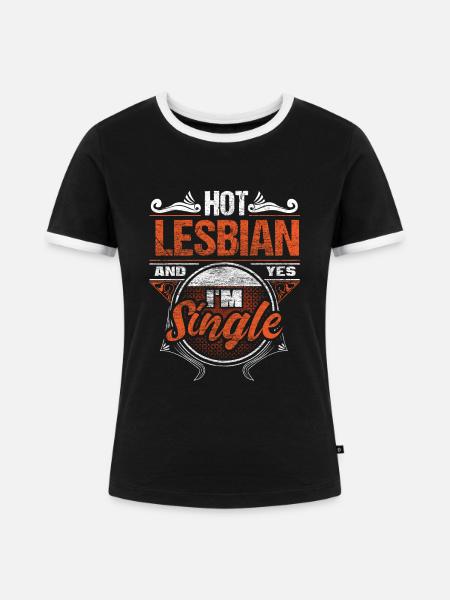 Lesbisch Single Pride Beziehung Geschenkidee - Frauen Kontrast-T-Shirt - Schwarz/Weiß