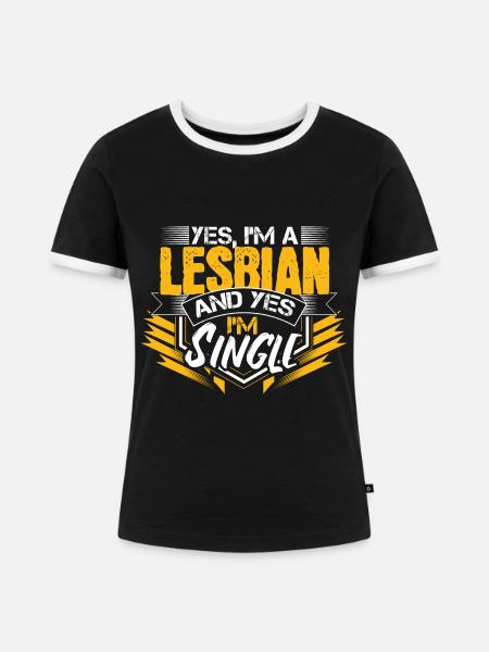 Lesbisch Single Homosexuell Geschenkidee - Frauen Kontrast-T-Shirt - Schwarz/Weiß