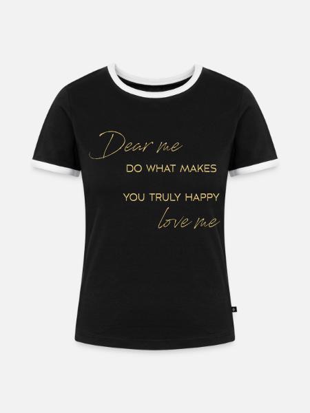 dear me - Frauen Kontrast-T-Shirt - Schwarz/Weiß