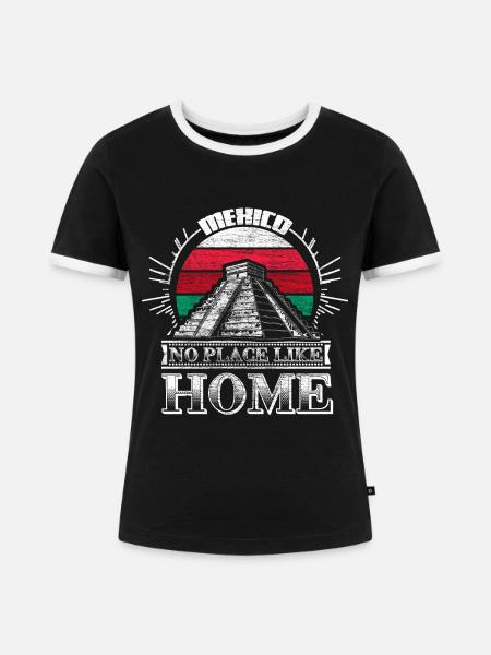 Mexiko Siesta Flagge - Frauen Kontrast-T-Shirt - Schwarz/Weiß