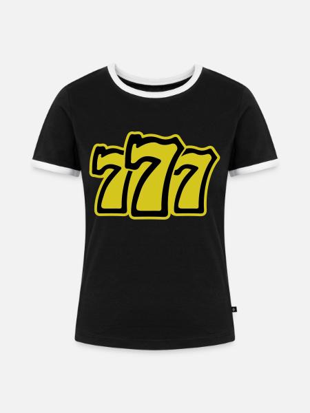 777 - Frauen Kontrast-T-Shirt - Schwarz/Weiß