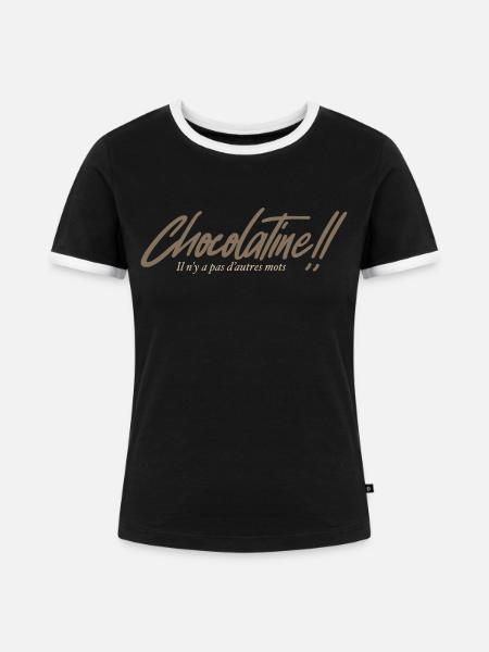 Wir sagen Chocolatin - Frauen Kontrast-T-Shirt - Schwarz/Weiß