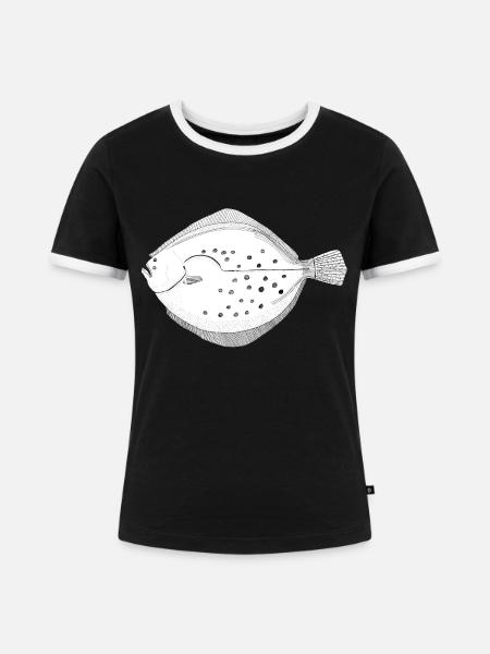 Brillanz der Plattfische - Frauen Kontrast-T-Shirt - Schwarz/Weiß