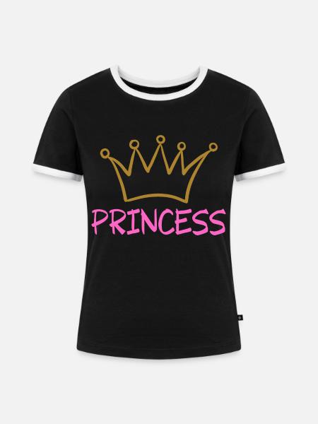 PRINCESS 2 - Frauen Kontrast-T-Shirt - Schwarz/Weiß