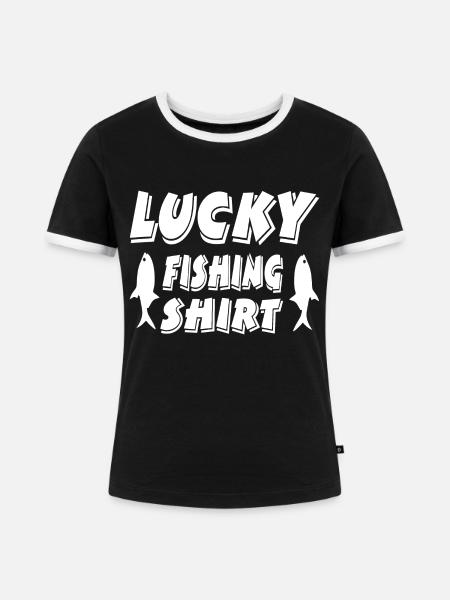 Angeln - Frauen Kontrast-T-Shirt - Schwarz/Weiß