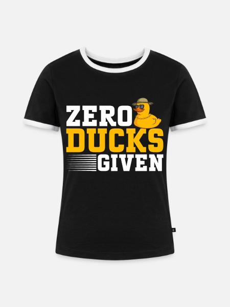Quietscheentchen Quietscheente Gummiente - Frauen Kontrast-T-Shirt - Schwarz/Weiß