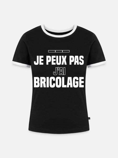 Ich kann nicht DIY - Frauen Kontrast-T-Shirt - Schwarz/Weiß