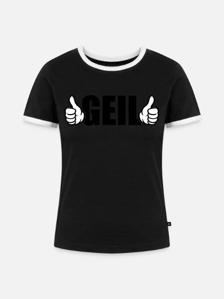 Geil Daumen Hoch - Frauen Kontrast-T-Shirt - Schwarz/Weiß