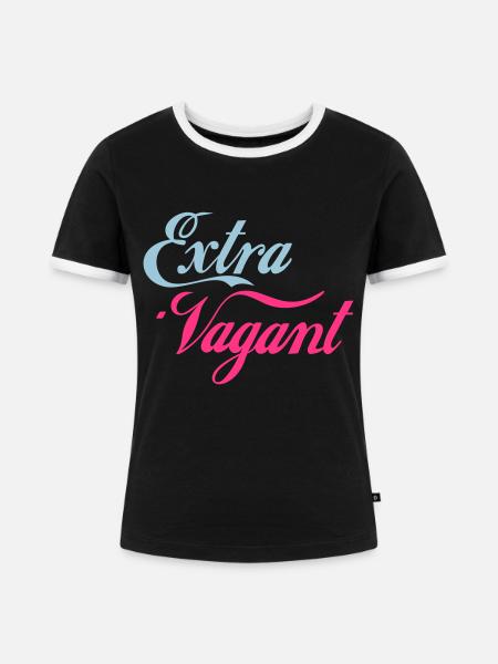 Extra Vagant - Frauen Kontrast-T-Shirt - Schwarz/Weiß