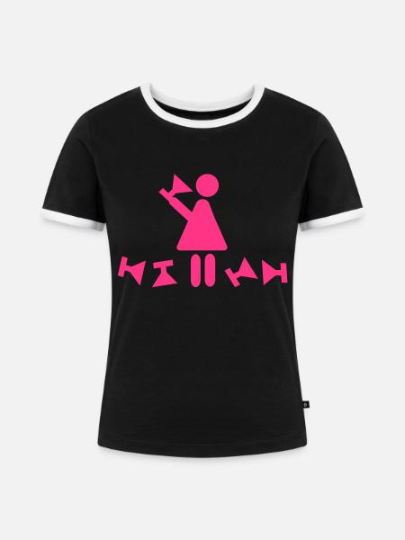 cocktail party - Frauen Kontrast-T-Shirt - Schwarz/Weiß