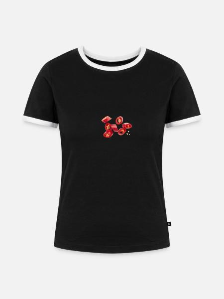 Peperoni, Chilli - Frauen Kontrast-T-Shirt - Schwarz/Weiß
